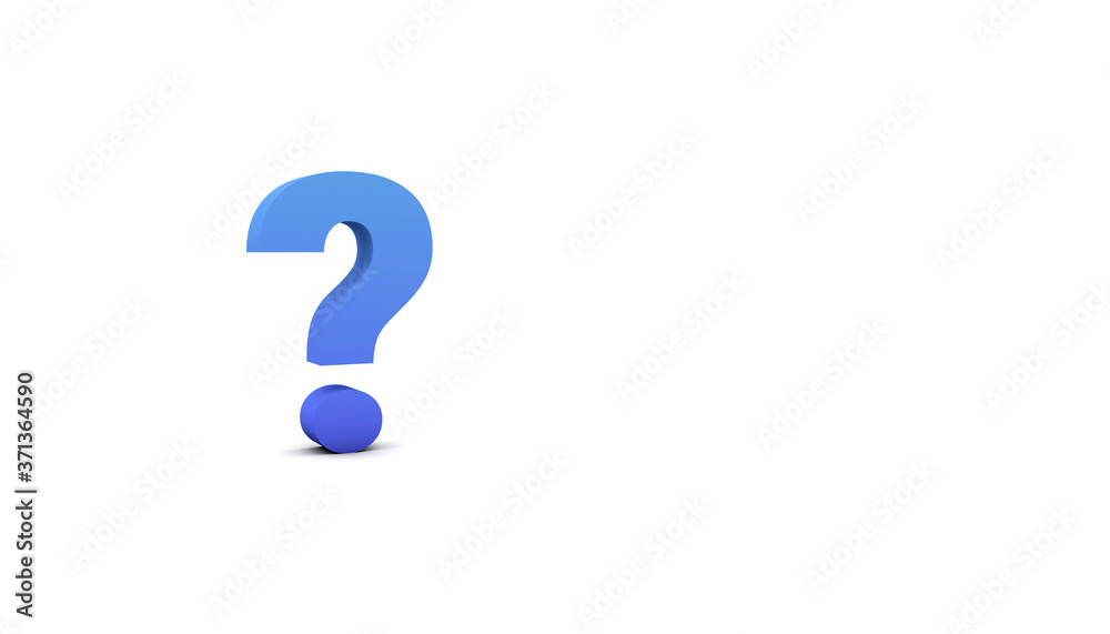 Blue question mark isolated on white background. 3D rendered illustration. Blue question mark isolated on white background. 3D rendered illustration.