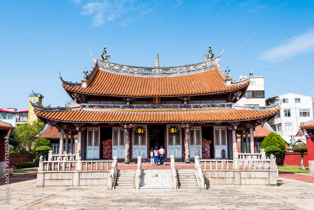 Confucius Temple in Changhua, Taiwan. This is a historical heritage with a Chinese-style building that is over several hundred years old