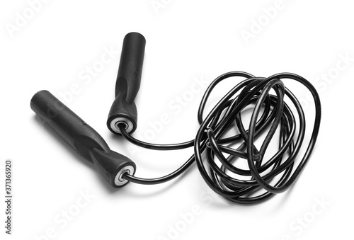 Jumping rope on white background
