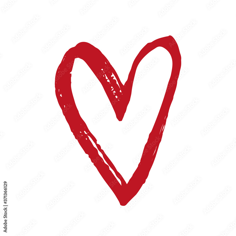 Brush painted vector heart. Brush painted vector heart.