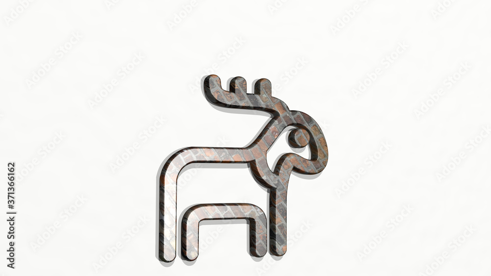 moose body 3D icon on the wall - 3D illustration for animal and deer moose body 3D icon on the wall - 3D illustration for animal and deer