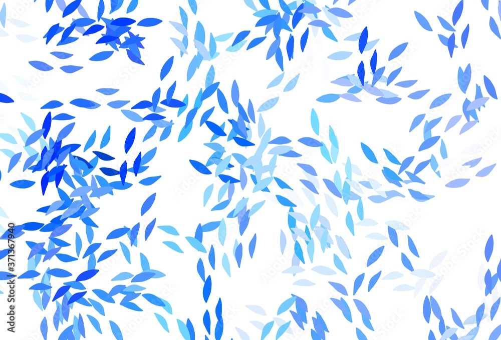 Light BLUE vector elegant template with leaves.