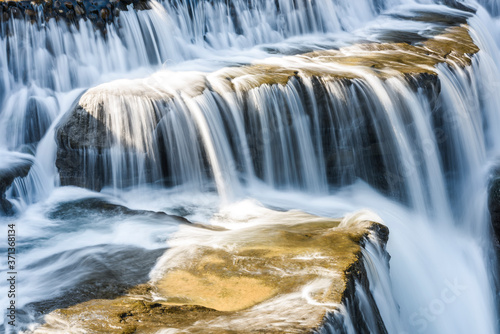 Close-up waterfall  natural background