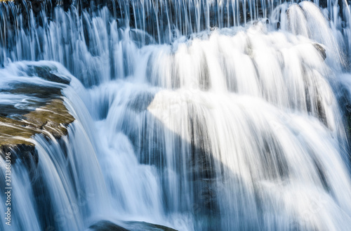 Close-up waterfall, natural background