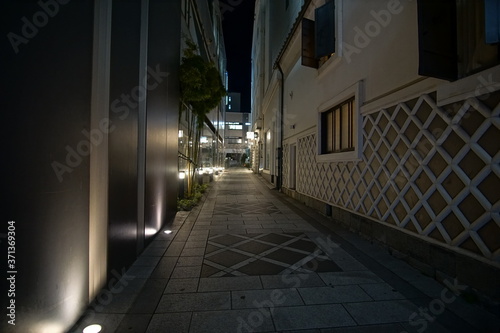 A night street at the city. Matsumoto, Nagano / Japan