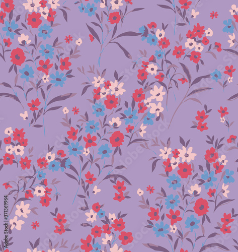 weet Ditsy Florals and Leaves Small Flowers Seamless Pattern Trendy Elegant Colors Perfect for Fashion and Wrapping Paper Print