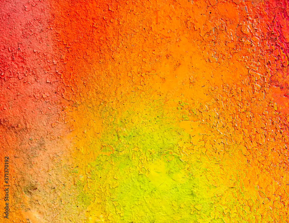 Beautiful bright colorful street art graffiti background. Abstract creative spray drawing fashion colors on the walls of the city. Urban Culture, ginger, red , orange , yellow, green, blue texture