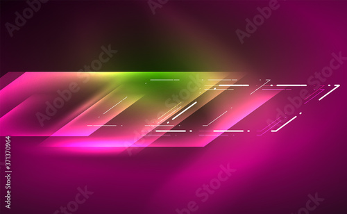 Dynamic neon shiny abstract background. Trendy abstract layout template for business or technology presentation, internet poster or web brochure cover, wallpaper