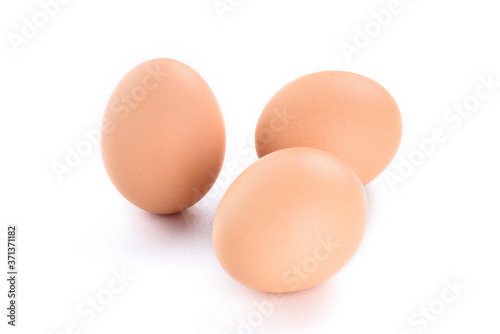 The 3 eggs isolated on white background
