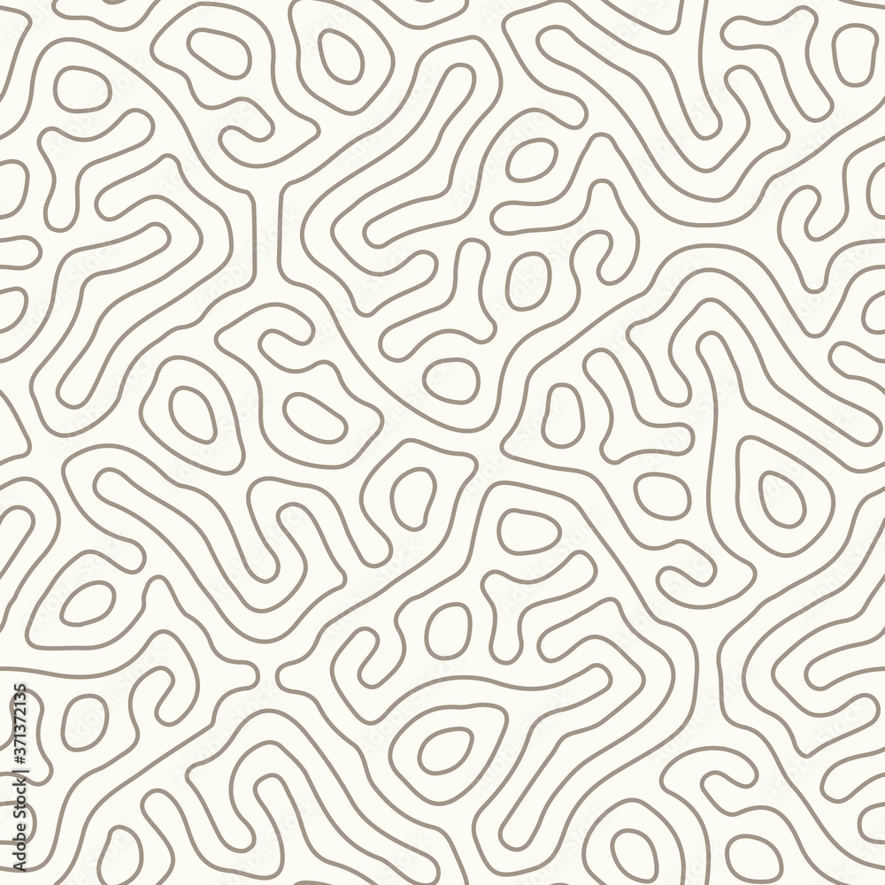 Abstract organic background, natural maze labyrinth, reaction diffusion pattern, organic shapes seamless vector pattern