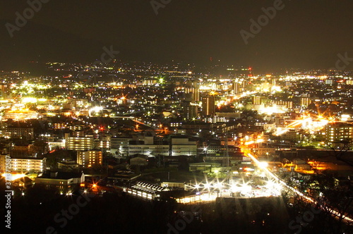 Wallpaper Mural Aerial night panorama of the town called, SUWA in Nagano, Japan Torontodigital.ca