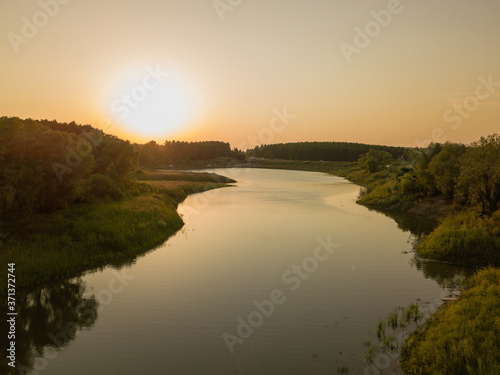 Fototapeta Naklejka Na Ścianę i Meble -  drone sunset