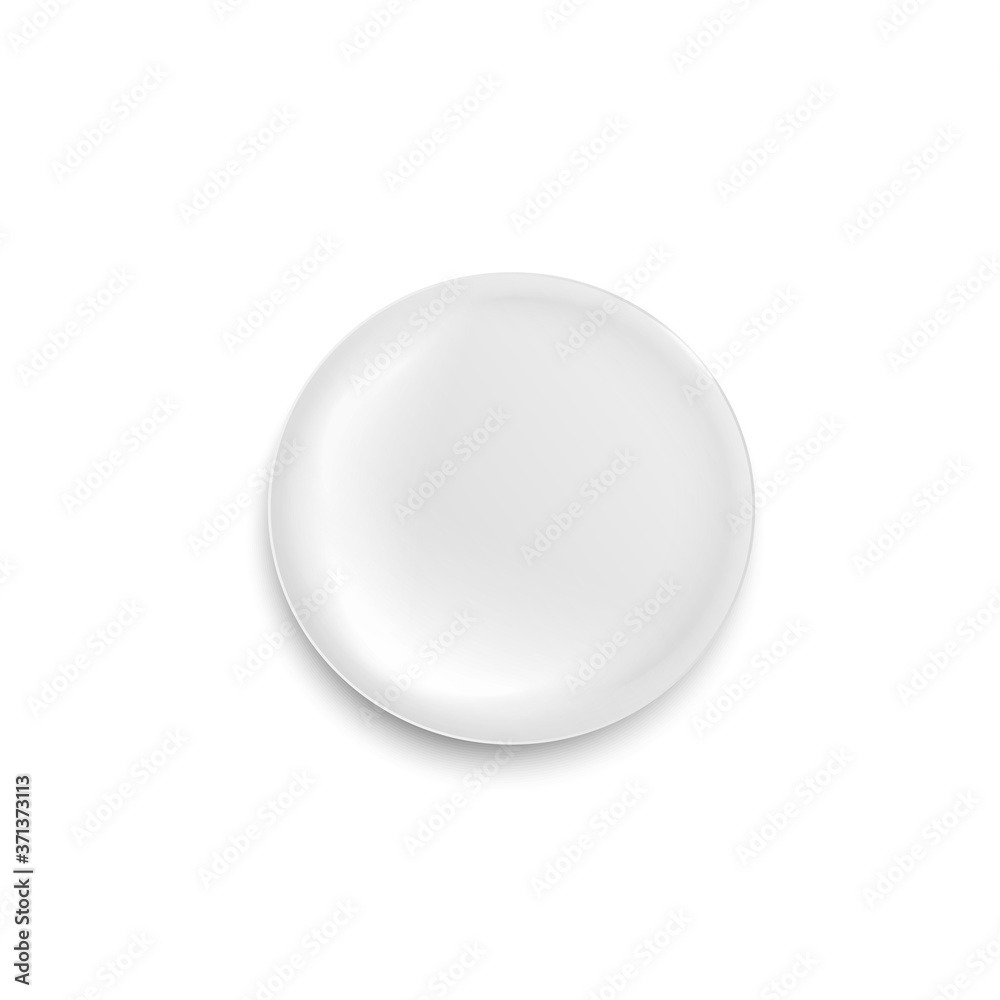White blank plain plate realistic template for branding vector illustration isolated. White blank plain plate realistic template for branding vector illustration isolated.