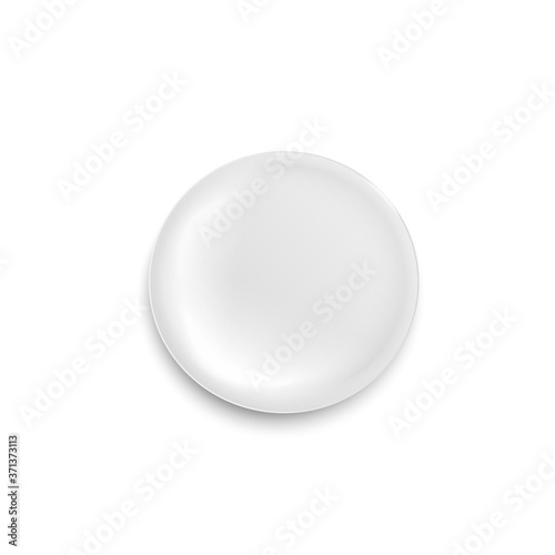 White blank plain plate realistic template for branding vector illustration isolated.