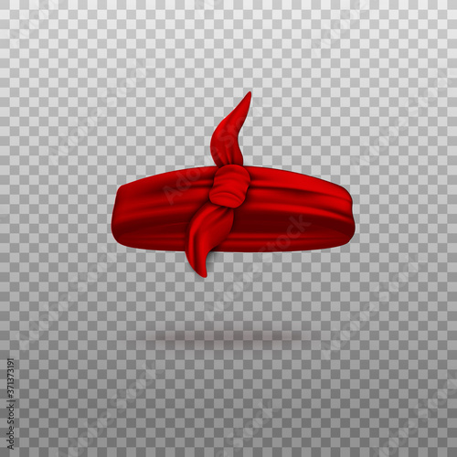 Red hair bandana mockup - realistic fashion accessory template