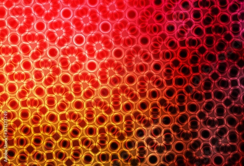 Dark Red, Yellow vector texture with disks.