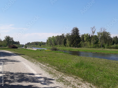 landscape with river and road