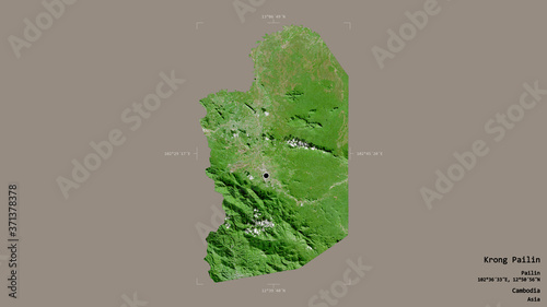 Krong Pailin - Cambodia. Bounding box. Satellite photo