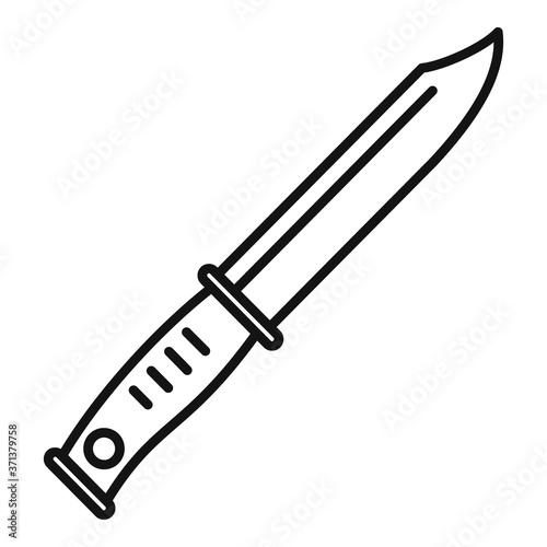Survival hunter knife icon. Outline survival hunter knife vector icon for web design isolated on white background