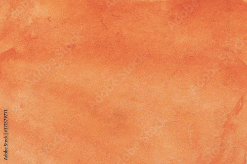 Abstract orange watercolor painting textured paper
