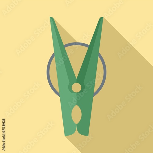 Clothes pin icon. Flat illustration of clothes pin vector icon for web design