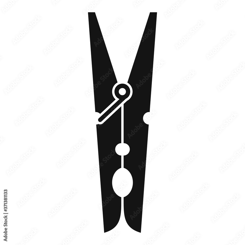 Laundry clothes pin icon. Simple illustration of laundry clothes pin vector icon for web design isolated on white background Laundry clothes pin icon. Simple illustration of laundry clothes pin vector icon for web design isolated on white background