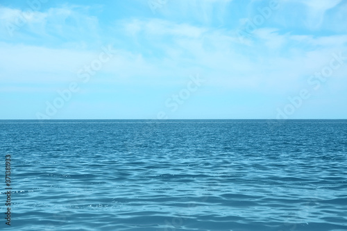 Picturesque view of beautiful sea water and blue sky