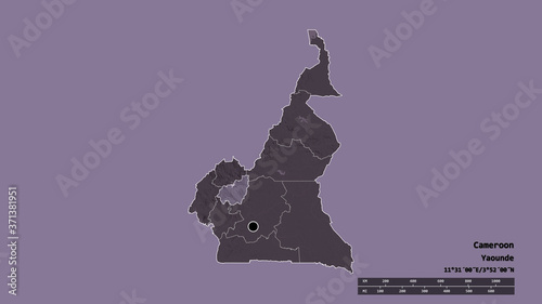 Location of Ouest, region of Cameroon,. Administrative photo