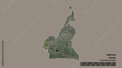 Location of Sud-Ouest, region of Cameroon,. Satellite photo