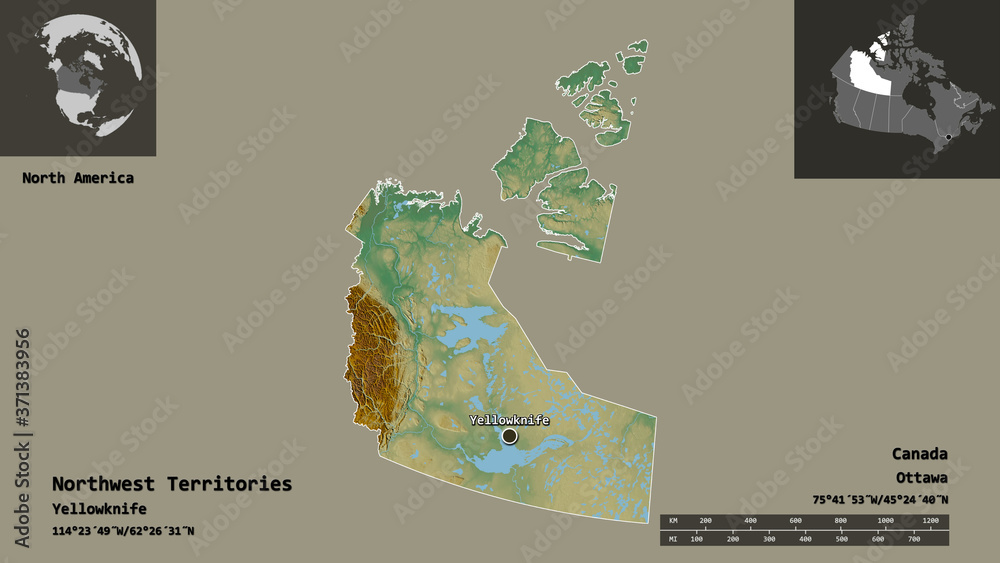 Northwest Territories, territory of Canada,. Previews. Relief