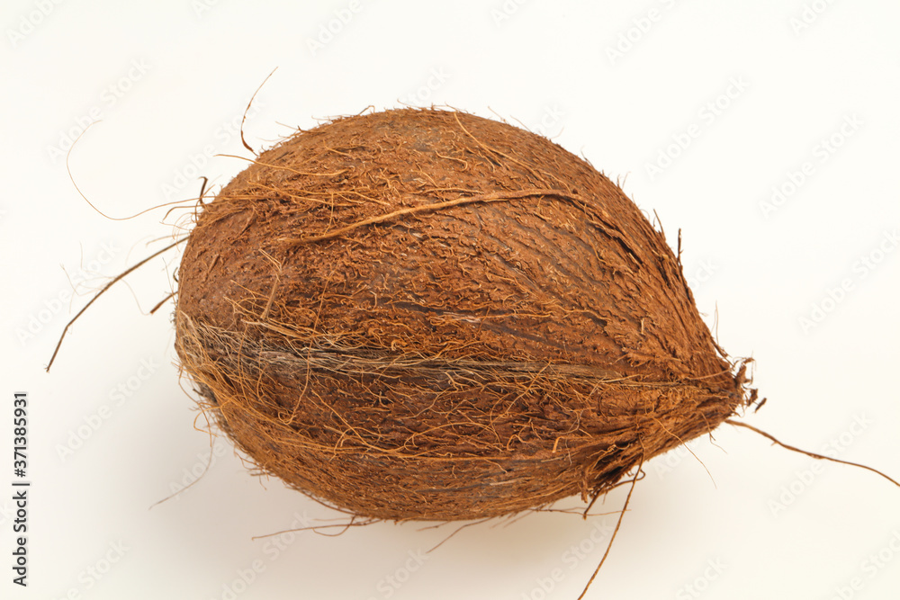 Ripe Coconut isolated on white Ripe Coconut isolated on white
