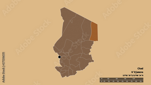 Location of Ennedi Est, region of Chad,. Pattern photo