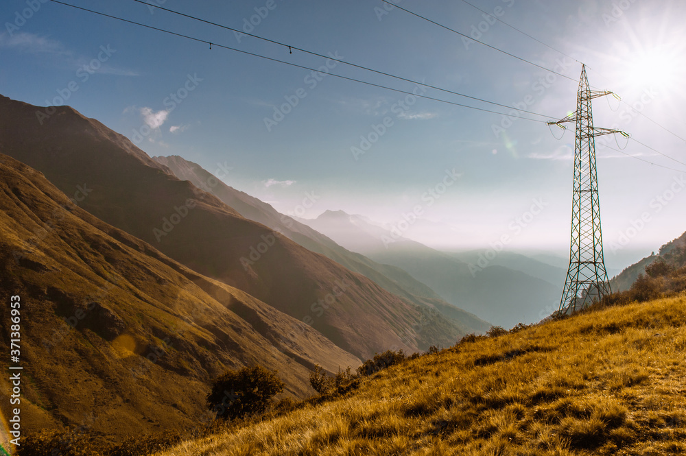 Obraz premium high voltage power lines