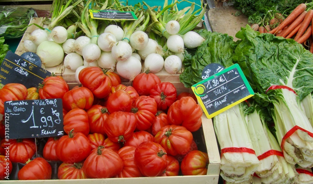 Stalls at a Market in France Stalls at a Market in France