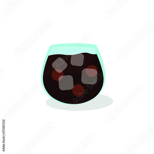 Cold chocolate drink in a glass Logos. 
