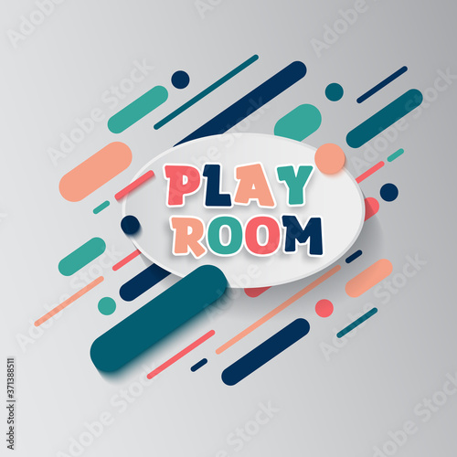 Kids zone entertainment banner. Colorful letters for children's playroom decoration. Sign for children's game room. Kids zone and party room area design.