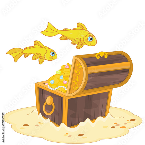 Gold Fish and Treasure Chest