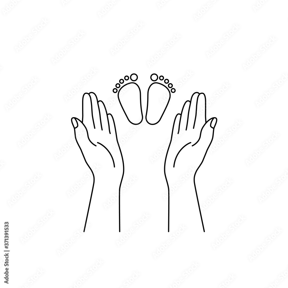adult hands and child feet adult hands and child feet