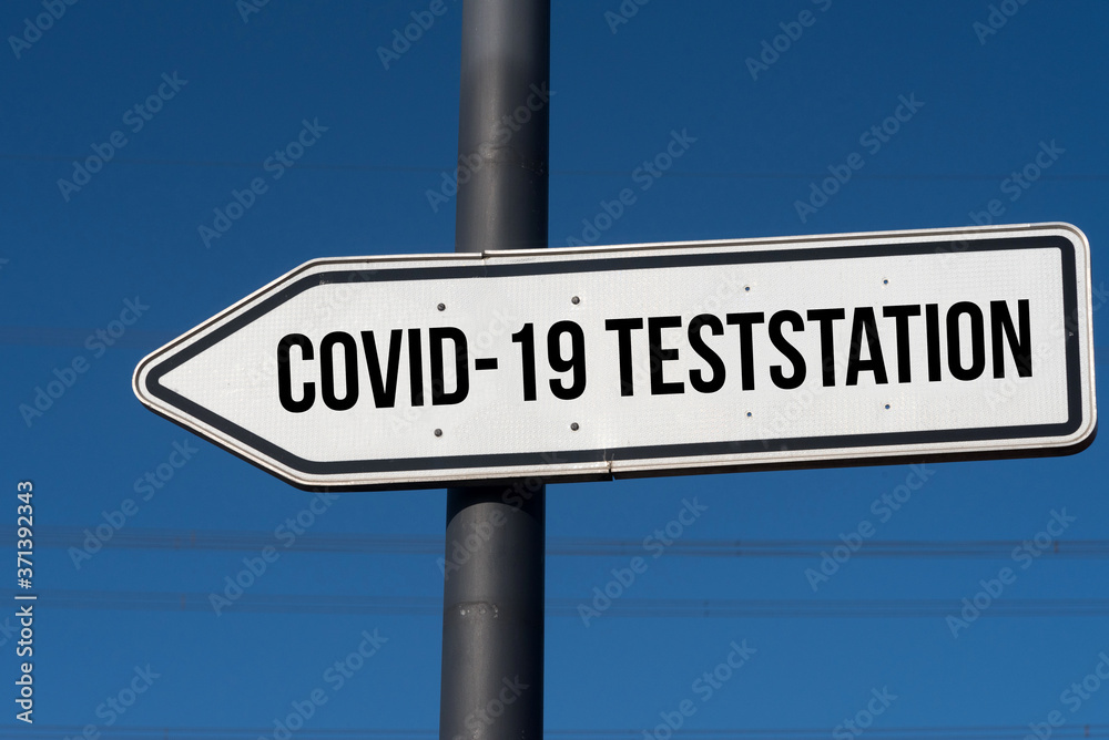 Hinweis auf Covid-19 Teststattion Hinweis auf Covid-19 Teststattion