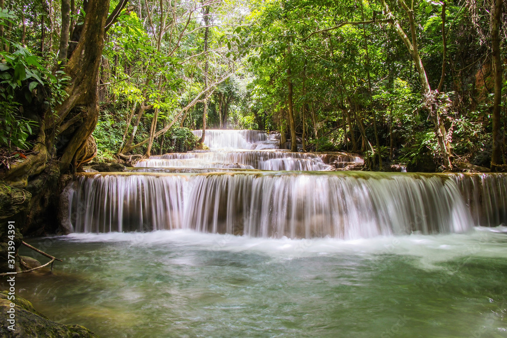 Huay Mae Kamin or Huai Mae Khamin Waterfall at Khuean Srinagarindra National Park or Srinagarind Dam National Park in Kanchanaburi Province, Thailand Huay Mae Kamin or Huai Mae Khamin Waterfall at Khuean Srinagarindra National Park or Srinagarind Dam National Park in Kanchanaburi Province, Thailand