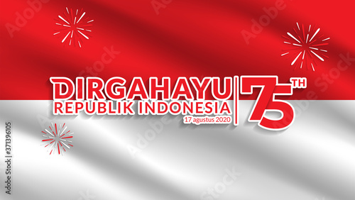 vector illustration. 17 August Indonesia's Independence Day. Flag background fluttering. longevity Republic of Indonesia