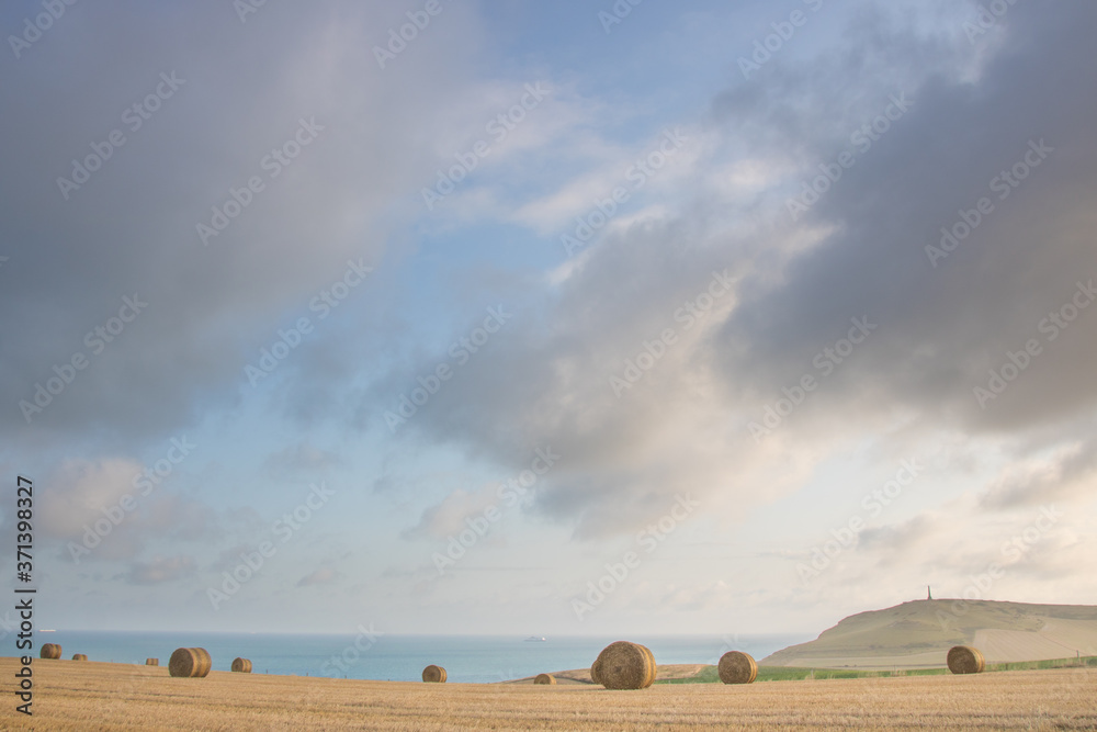 Obraz premium champs devant la Manche dans le nord de la france 