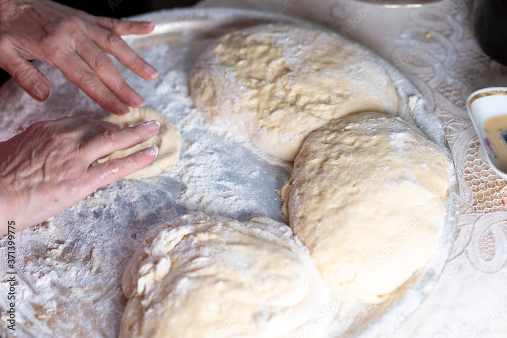 Prepared dough for further baking Prepared dough for further baking