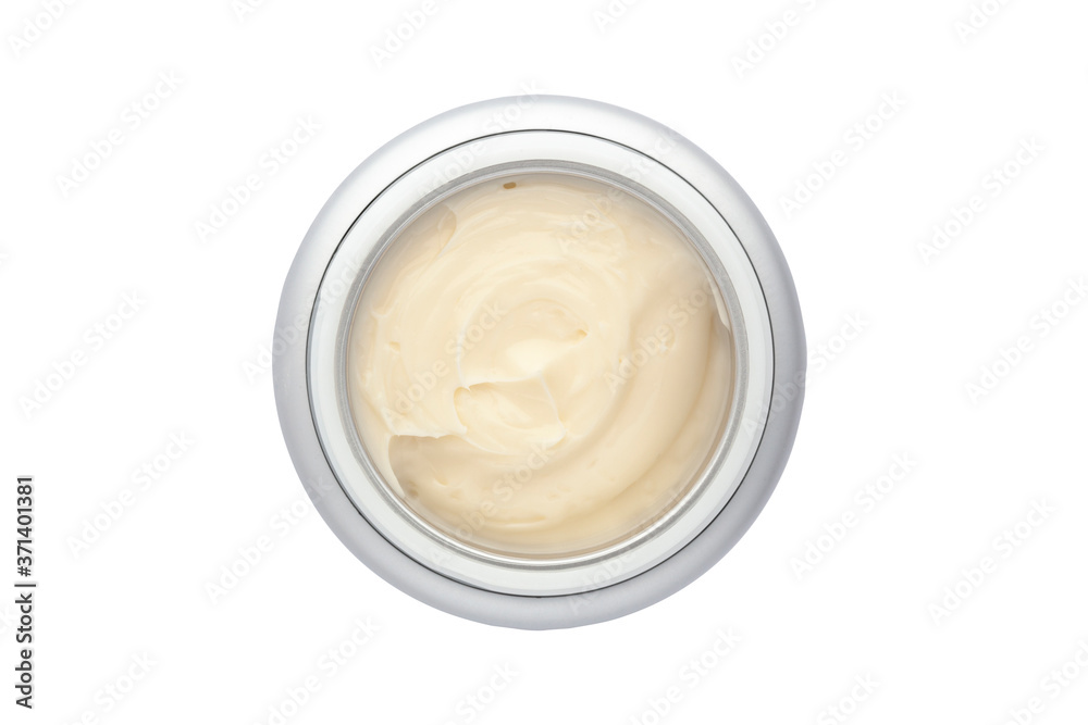 Beauty cream in container with clipping path Beauty cream in container with clipping path