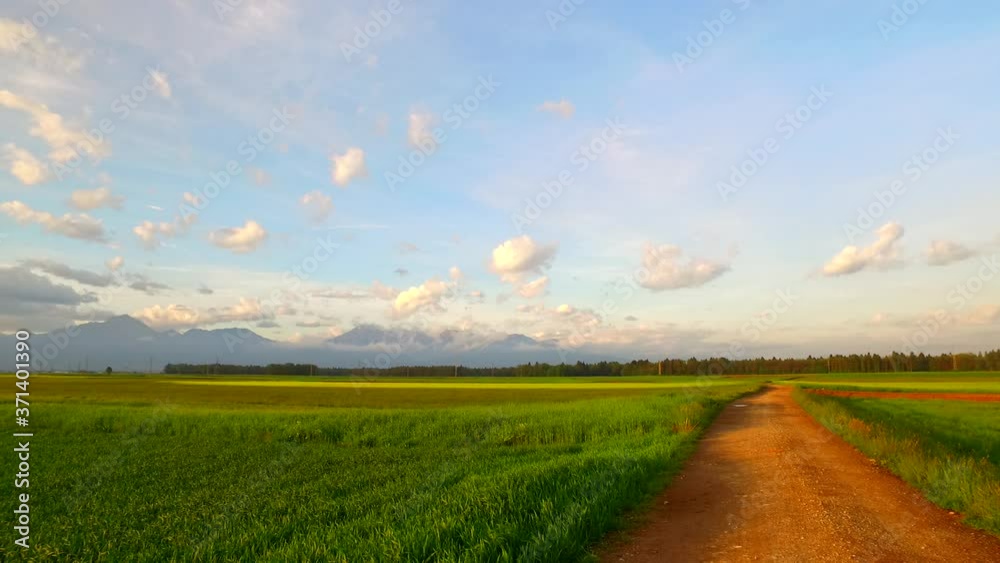 A day ends on the fields, meadows. Intensive green colors of food, cereal, pastures. Farming at its maximum potential. Growth. Economy. Prosperity. Food self-sufficiency. Important in new century. A day ends on the fields, meadows. Intensive green colors of food, cereal, pastures. Farming at its maximum potential. Growth. Economy. Prosperity. Food self-sufficiency. Important in new century.
