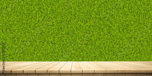 Colorful wooden platform landscape: vertical garden/ green leaves wall.

(3D rendering computer digitally generated illustration.)
