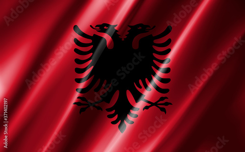 3D rendering of the waving flag Albania