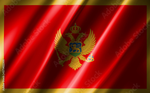 3D rendering of the waving flag Montenegro