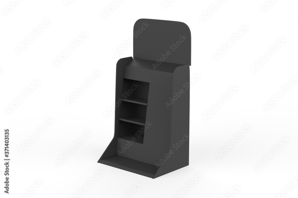 Display stand, retail display stand for product , display stands isolated on white background. 3d illustration