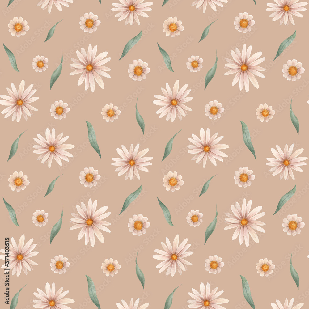 pattern of daisies in watercolor pattern of daisies in watercolor